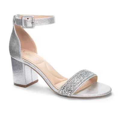 CL by Laundry Julieann Womens Round Open Toe Block Heel Pumps