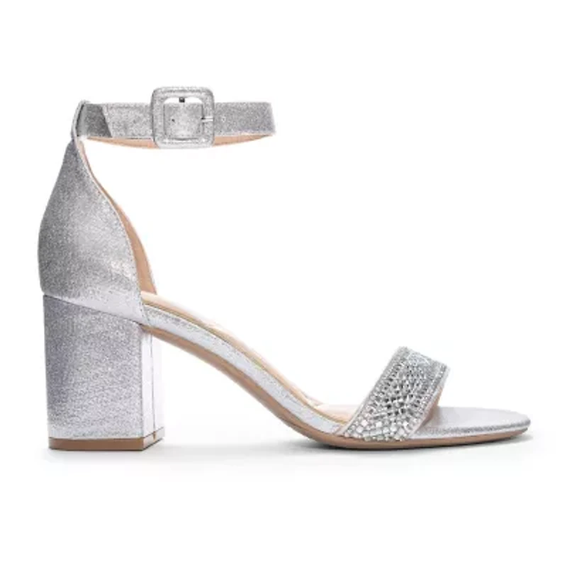CL by Laundry Julieann Womens Round Open Toe Block Heel Pumps