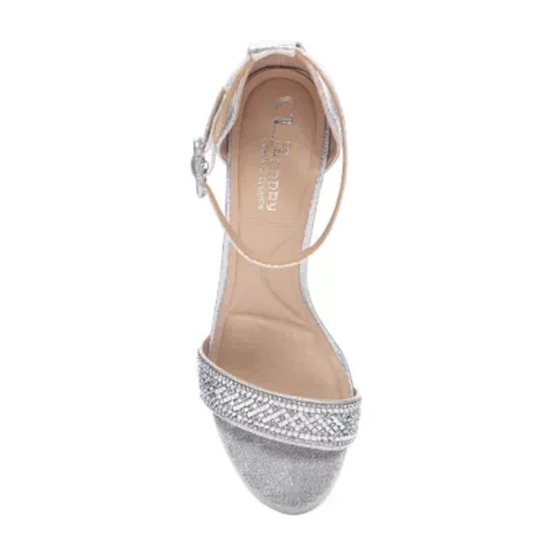 CL by Laundry Julieann Womens Round Open Toe Block Heel Pumps