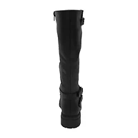 Pop Womens Baldwin Flat Heel Motorcycle Boots