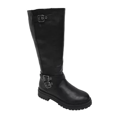 Pop Womens Baldwin Flat Heel Motorcycle Boots