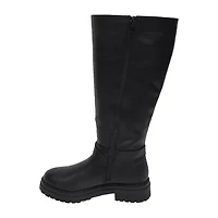 Pop Womens Baldwin Flat Heel Motorcycle Boots