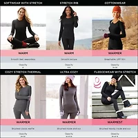 Cuddl Duds Womens Fleecewear Crew Neck Long Sleeve Thermal Shirt