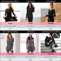 Cuddl Duds Womens Cozy Stretch Crew Neck Long Sleeve Thermal Shirt