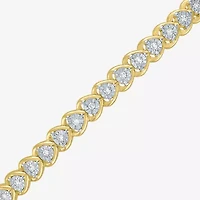 Heart (Gh / Si2 I1) Womens 1/10 CT. T.W. Lab Grown White Diamond 14K Rose Gold Over Silver Sterling Silver Heart Bolo Bracelet