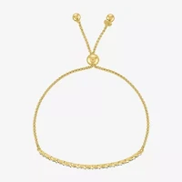 Heart (Gh / Si2 I1) Womens 1/10 CT. T.W. Lab Grown White Diamond 14K Rose Gold Over Silver Sterling Silver Heart Bolo Bracelet