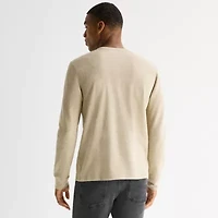 mutual weave Mens Long Sleeve Regular Fit Henley Shirt