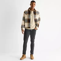 mutual weave Mens Long Sleeve Regular Fit Henley Shirt