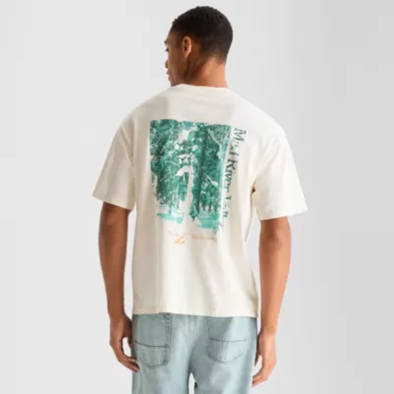 Arizona Mens Crew Neck Short Sleeve Relaxed Fit Graphic T-Shirt