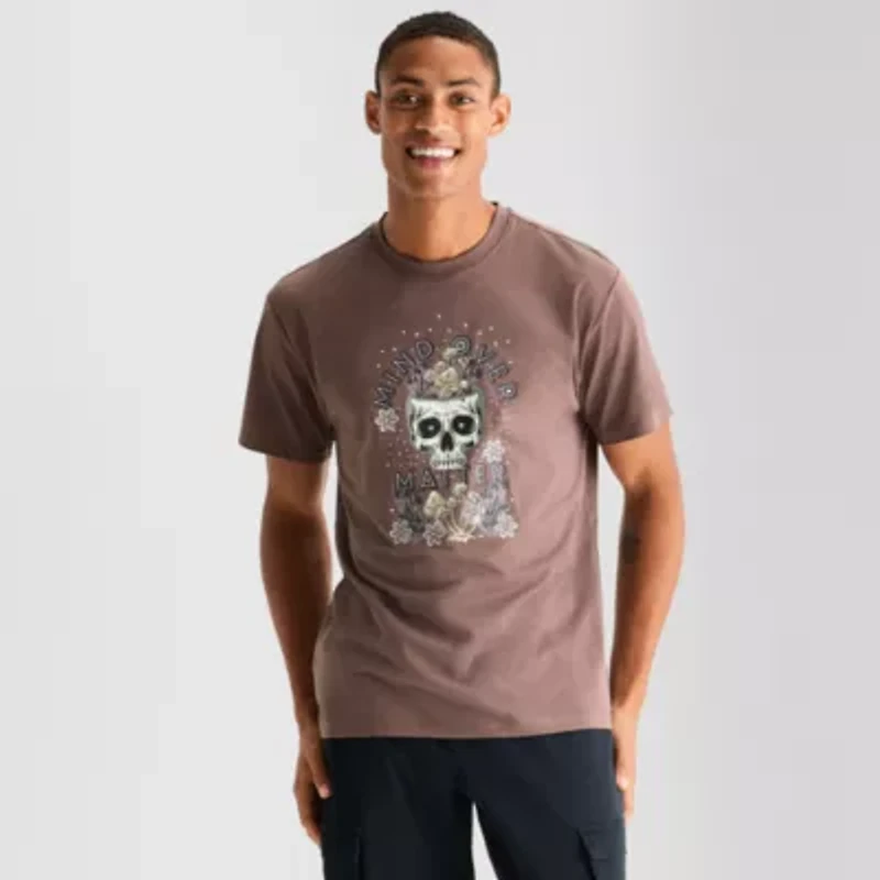 Airwalk Mens Crew Neck Short Sleeve Regular Fit Graphic T-Shirt
