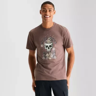 Airwalk Mens Crew Neck Short Sleeve Regular Fit Graphic T-Shirt