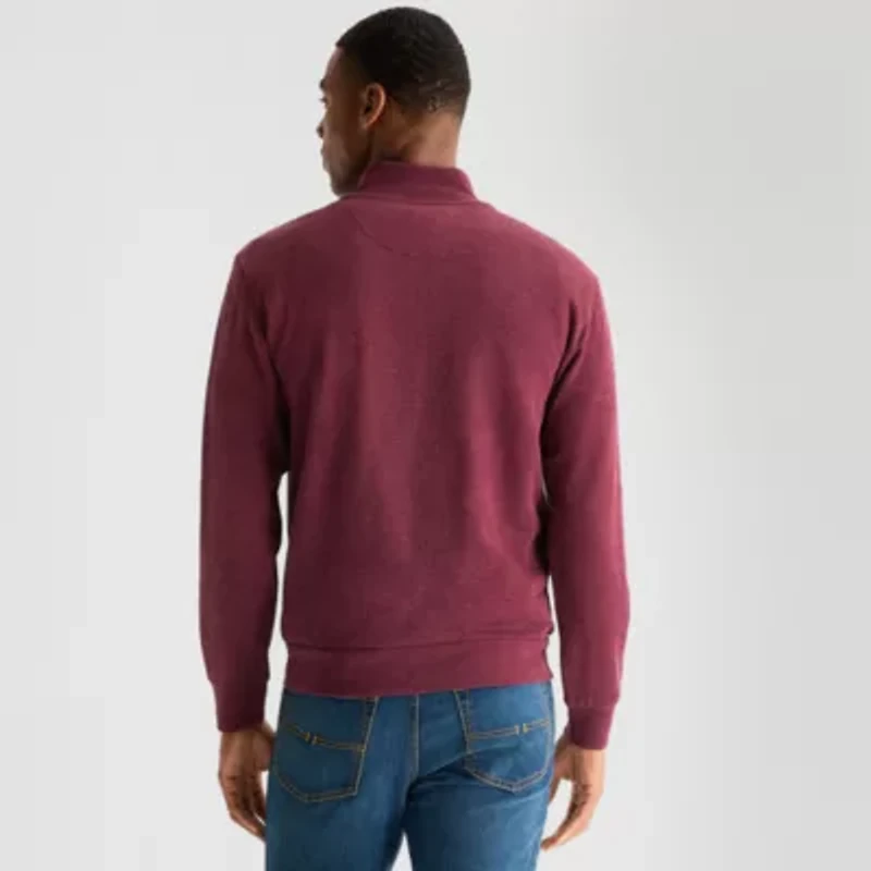 U.S. Polo Assn. Flatback Mens Mock Neck Long Sleeve Quarter-Zip Pullover