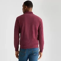 U.S. Polo Assn. Flatback Mens Mock Neck Long Sleeve Quarter-Zip Pullover
