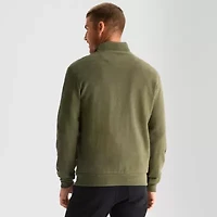 U.S. Polo Assn. Flatback Mens Mock Neck Long Sleeve Quarter-Zip Pullover