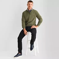 U.S. Polo Assn. Flatback Mens Mock Neck Long Sleeve Quarter-Zip Pullover