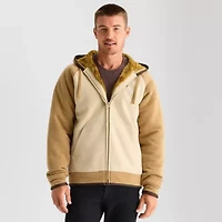 U.S. Polo Assn. Colorblock Sherpa Mens Long Sleeve Embroidered Zipper Hoodie