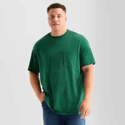 St. John's Bay Super Soft Pocket Mens Crew Neck Short Sleeve Quick Dry Big and Tall T-Shirt