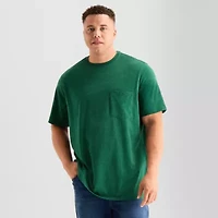 St. John's Bay Super Soft Pocket Mens Crew Neck Short Sleeve Quick Dry Big and Tall T-Shirt