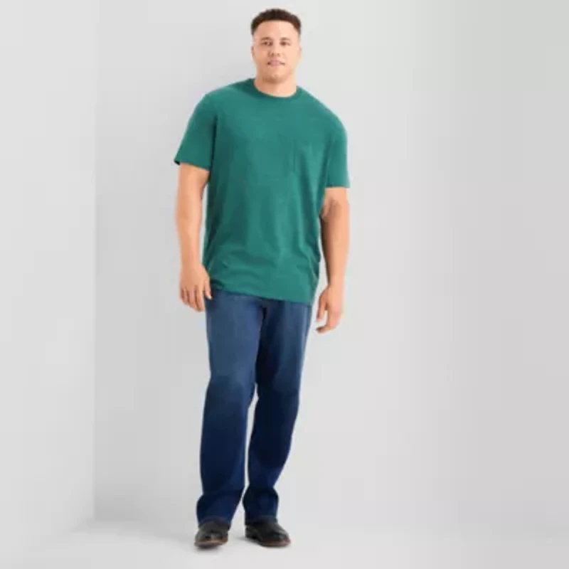 St. John's Bay Super Soft Pocket Mens Crew Neck Short Sleeve Quick Dry Big and Tall T-Shirt