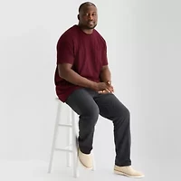 St. John's Bay Super Soft Mens Easy-on + Easy-off Crew Neck Short Sleeve Adaptive Big and Tall T-Shirt