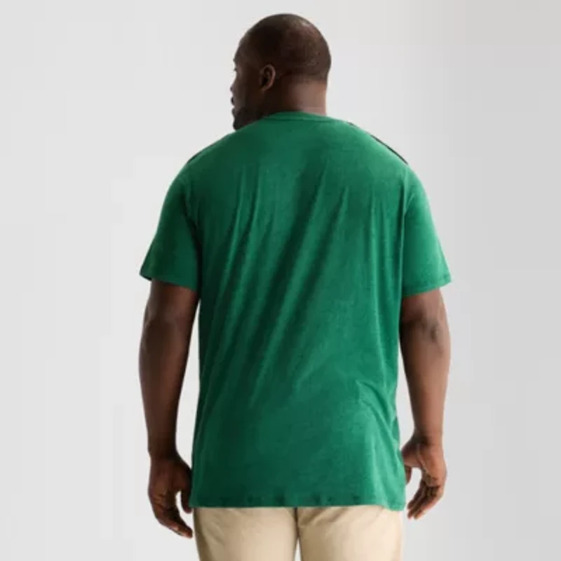 St. John's Bay Super Soft Mens Easy-on + Easy-off Crew Neck Short Sleeve Adaptive Big and Tall T-Shirt