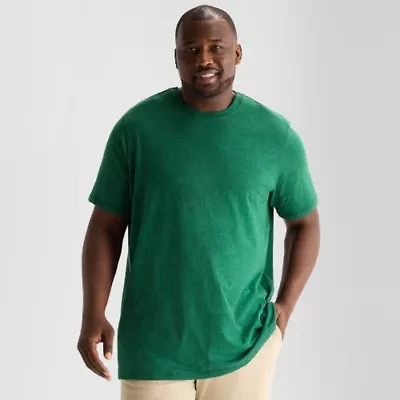 St. John's Bay Super Soft Mens Easy-on + Easy-off Crew Neck Short Sleeve Adaptive Big and Tall T-Shirt