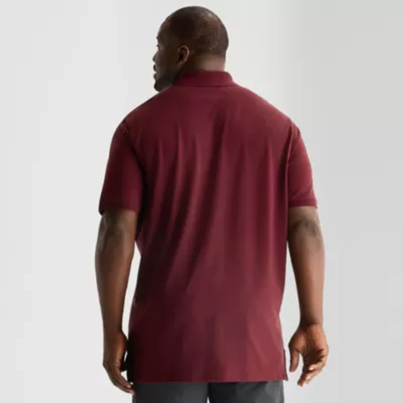 St. John's Bay Premium Stretch Big and Tall Mens Classic Fit Easy-on + Easy-off Adaptive Short Sleeve Polo Shirt