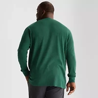 St. John's Bay Waffle Mens Easy-on + Easy-off Crew Neck Long Sleeve Adaptive Big and Tall Sweatshirt