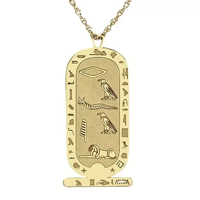 Personalized Hieroglyphic Pendant Necklace