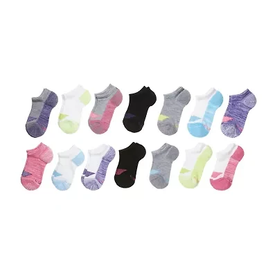 Hanes Ultimate Little & Big Kid Girls 14 Pair No Show Socks