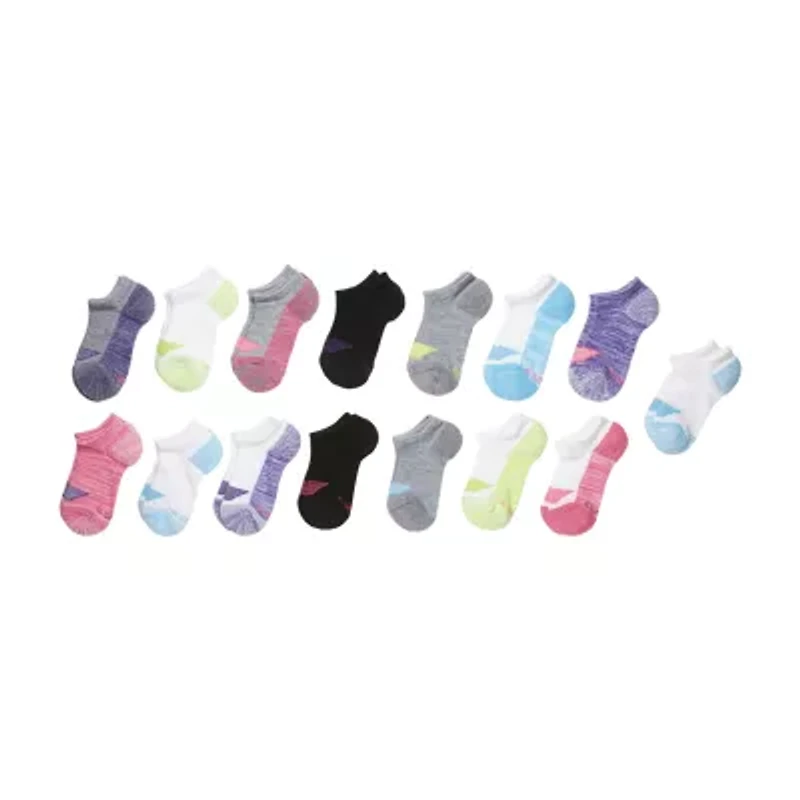 Hanes Big Kid Girls Multi-Pack 15 Pair No Show Socks