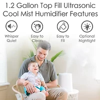 Crane 2-In-1 1.2 Gallon Ultrasonic Cool Mist Humidifier & Aroma Diffuser