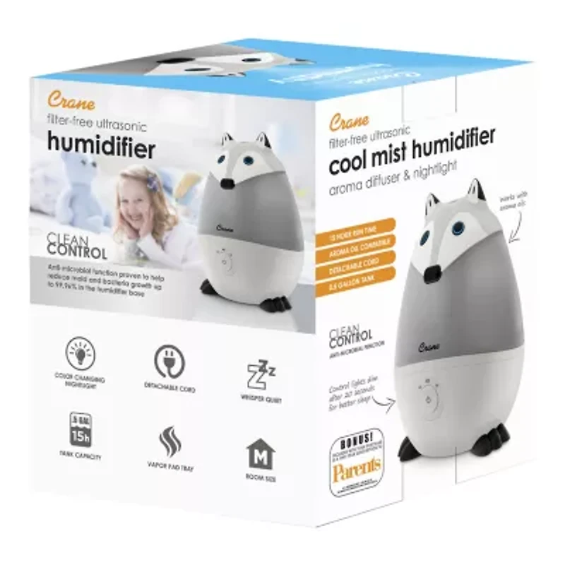 Crane Mini 0.5 Gallon Ultrasonic Cool Mist Humidifier - Fox