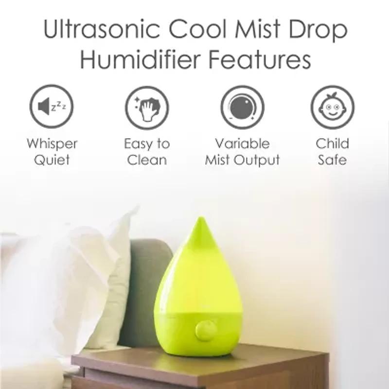 Crane Drop 1 Gallon Ultrasonic Cool Mist Humidifier - Green
