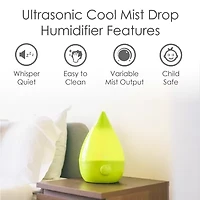 Crane Drop 1 Gallon Ultrasonic Cool Mist Humidifier - Green