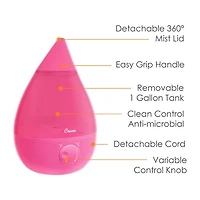 Crane Drop 1 Gallon Ultrasonic Cool Mist Humidifier