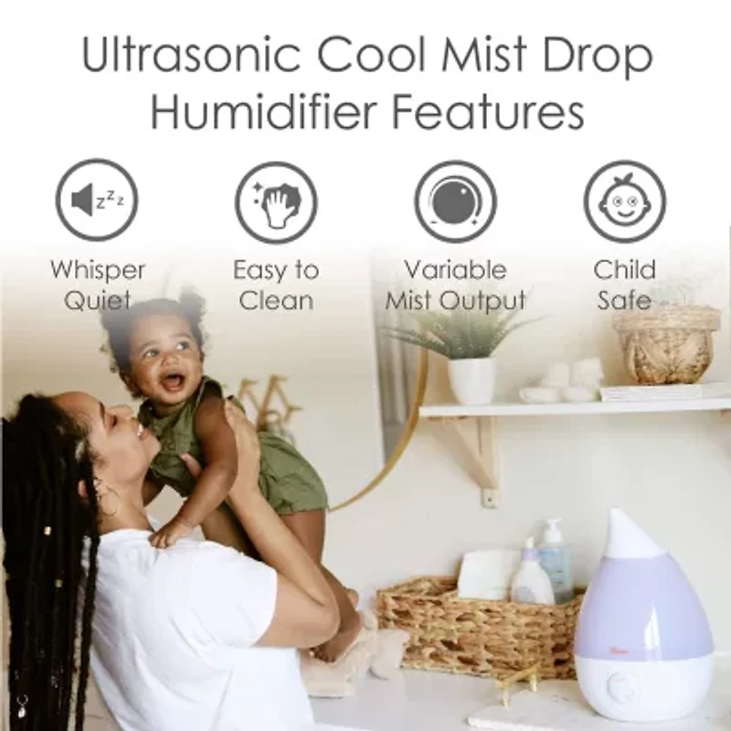 Crane Drop 1 Gallon Ultrasonic Cool Mist Humidifier