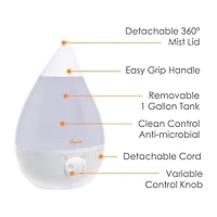 Crane Drop 1 Gallon Ultrasonic Cool Mist Humidifier