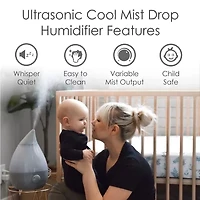 Crane Drop 1 Gallon Ultrasonic Cool Mist Humidifier