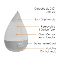 Crane Drop 1 Gallon Ultrasonic Cool Mist Humidifier