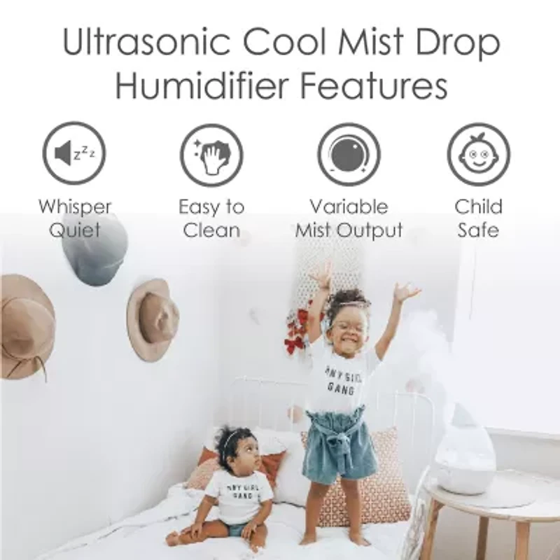 Crane Drop 1 Gallon Ultrasonic Cool Mist Humidifier - Clear/White
