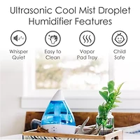 Crane Droplet 0.5 Gallon Ultrasonic Cool Mist Humidifier