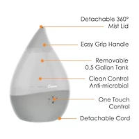 Crane Droplet 0.5 Gallon Ultrasonic Cool Mist Humidifier