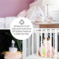 Crane Droplet 0.5 Gallon Ultrasonic Cool Mist Humidifier - Clear/White