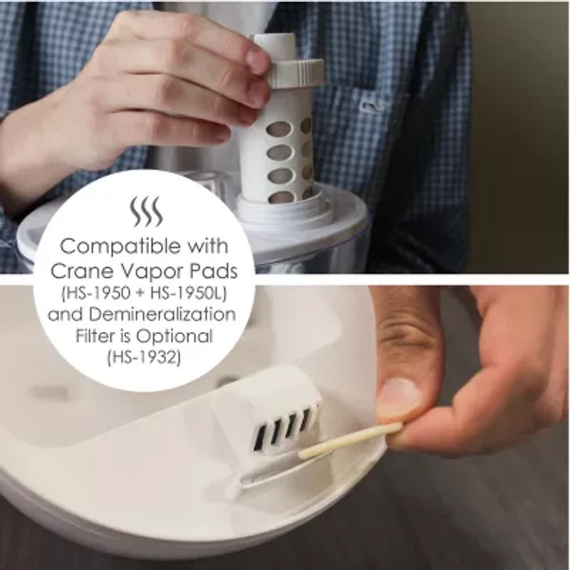 Crane Droplet 0.5 Gallon Ultrasonic Cool Mist Humidifier - Clear/White