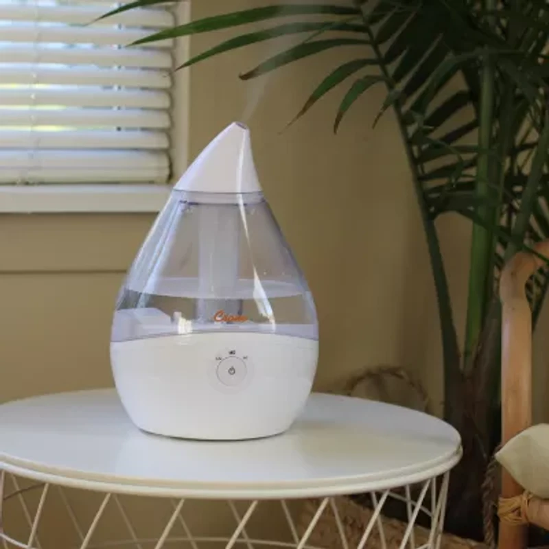 Crane Droplet 0.5 Gallon Ultrasonic Cool Mist Humidifier - Clear/White