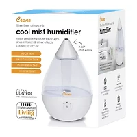 Crane Droplet 0.5 Gallon Ultrasonic Cool Mist Humidifier - Clear/White