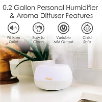 Crane 2-In-1 Personal 0.2 Gallon Ultrasonic Cool Mist Humidifier & Aroma Diffuser
