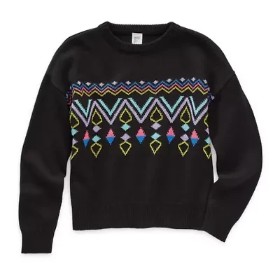 Thereabouts Little & Big Kid Girls Round Neck Long Sleeve Pullover Sweater