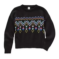 Thereabouts Little & Big Kid Girls Round Neck Long Sleeve Pullover Sweater